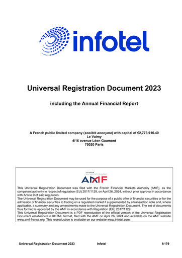Thumbnail Infotel SA Universal Registration Document 2023