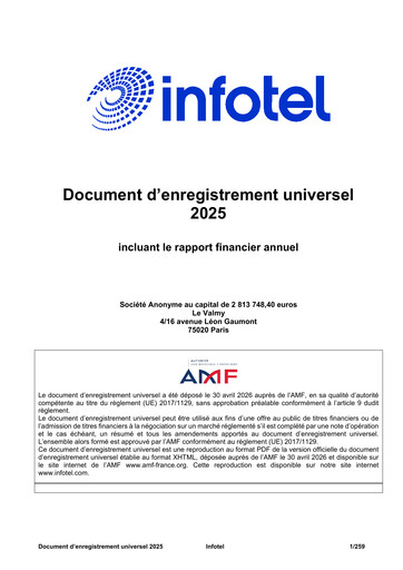 Thumbnail Infotel SA Universal Registration Document 2025
