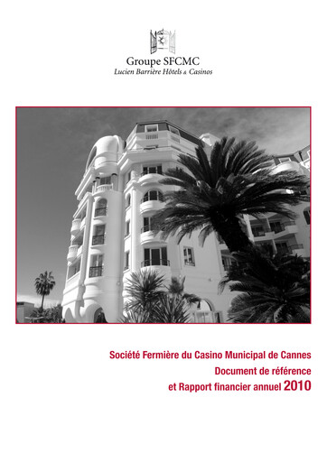 Thumbnail Société Fermière du Casino Municipal de Cannes Annual Report 2009-2010