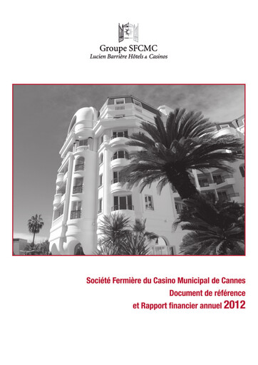 Thumbnail Société Fermière du Casino Municipal de Cannes Annual Report 2011-2012