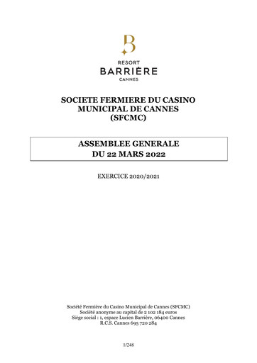 Thumbnail Société Fermière du Casino Municipal de Cannes Annual Report 2020-2021