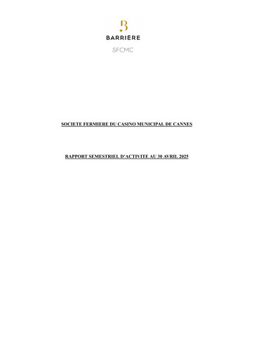 Thumbnail Société Fermière du Casino Municipal de Cannes Half-year Report 2024-2025-h1