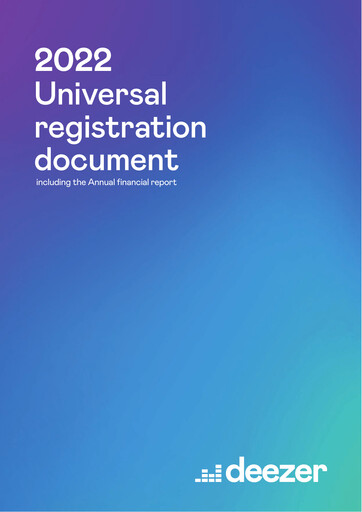 Thumbnail Deezer Universal Registration Document 2022