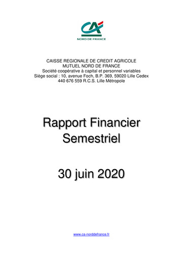 Thumbnail Caisse Régionale de Crédit Agricole Mutuel Nord de France Half-year Report 2020-h1