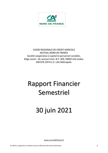 Thumbnail Caisse Régionale de Crédit Agricole Mutuel Nord de France Half-year Report 2021-h1