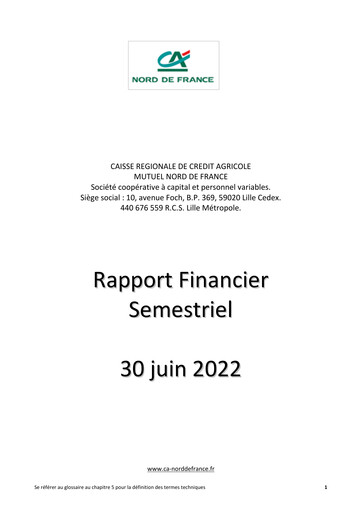 Thumbnail Caisse Régionale de Crédit Agricole Mutuel Nord de France Half-year Report 2022-h1