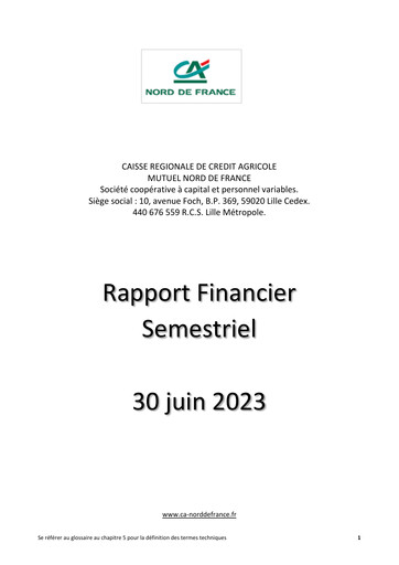 Thumbnail Caisse Régionale de Crédit Agricole Mutuel Nord de France Half-year Report 2023-h1