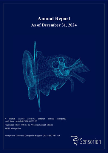 Miniature Sensorion Rapport annuel 2024