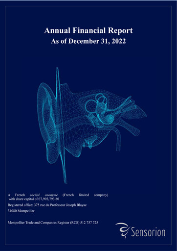 Miniature Sensorion Rapport financier 2022