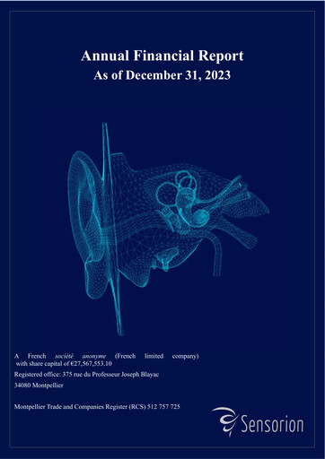 Miniature Sensorion Rapport financier 2023