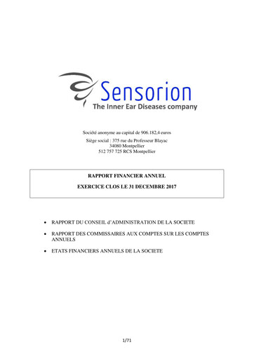Miniature Sensorion Rapport financier 2017