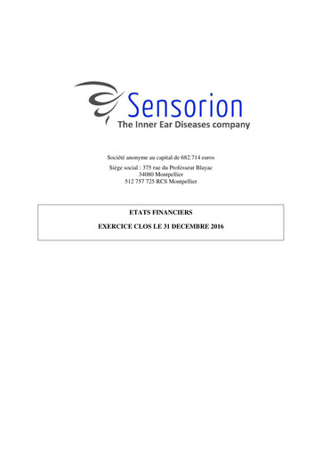 Thumbnail Sensorion Financial Statement 2016