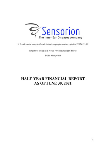 Thumbnail Sensorion Half-year Report 2021-h1