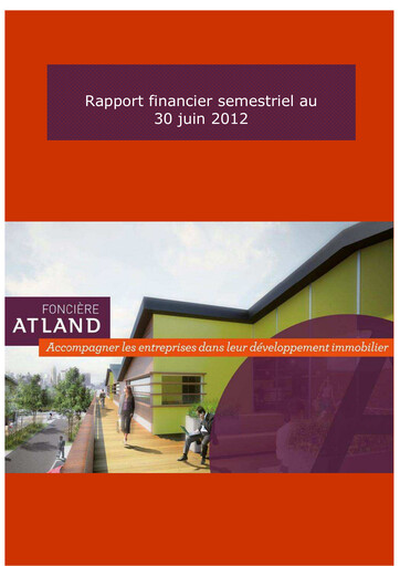 Miniature Atland SAS Rapport semestriel 2012-h1