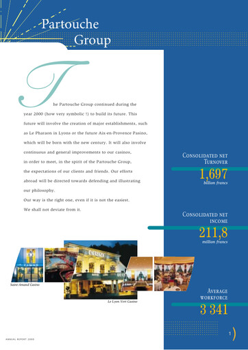 Thumbnail Groupe Partouche Annual Report 2000