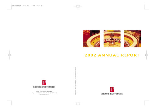 Thumbnail Groupe Partouche Annual Report 2002