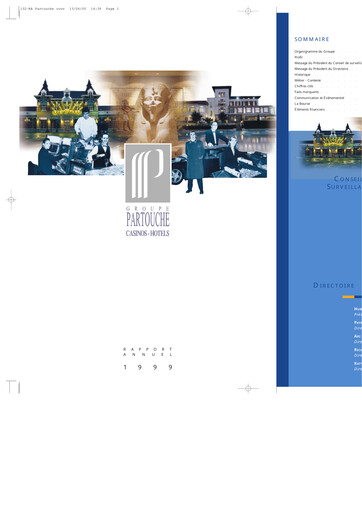 Thumbnail Groupe Partouche Annual Report 1999