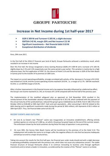 Vorschaubild Groupe Partouche Halbjahresbericht 2017-h1