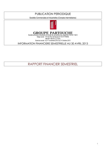 Vorschaubild Groupe Partouche Halbjahresbericht 2013-h1