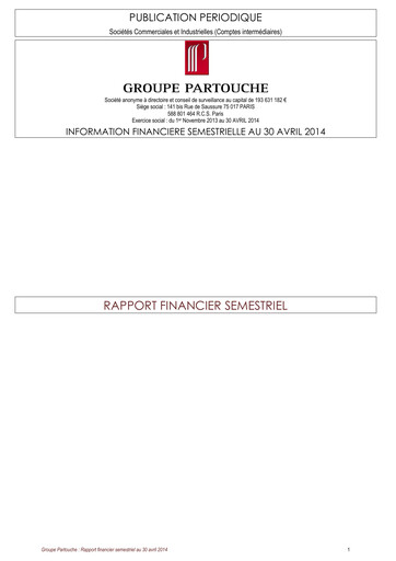Vorschaubild Groupe Partouche Halbjahresbericht 2014-h1
