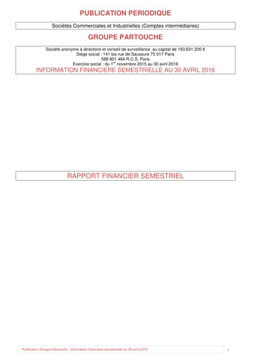Vorschaubild Groupe Partouche Halbjahresbericht 2016-h1