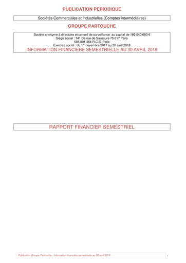 Vorschaubild Groupe Partouche Halbjahresbericht 2018-h1