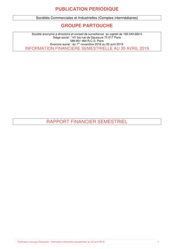 Vorschaubild Groupe Partouche Halbjahresbericht 2019-h1