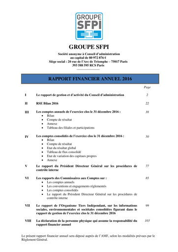 Thumbnail Groupe SFPI Financial Report 2016