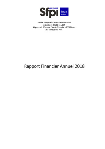 Thumbnail Groupe SFPI Financial Report 2018