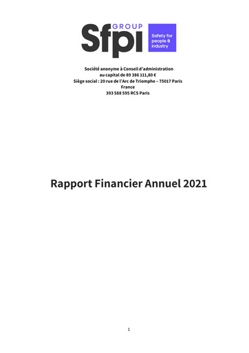 Thumbnail Groupe SFPI Financial Report 2021