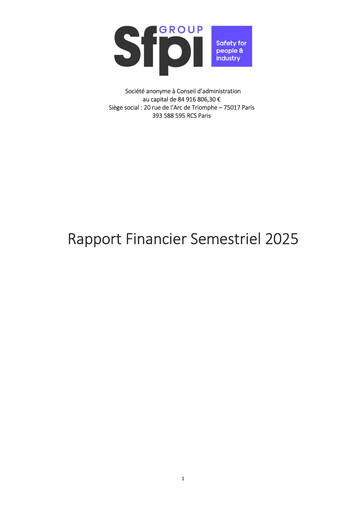 Thumbnail Groupe SFPI Half-year Report 2025-h1