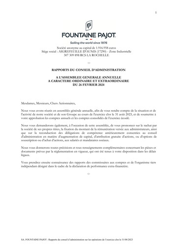 Thumbnail Fountaine Pajot Annual Report 2022-2023