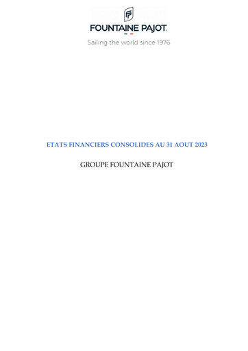 Thumbnail Fountaine Pajot Financial Statement 2022-2023