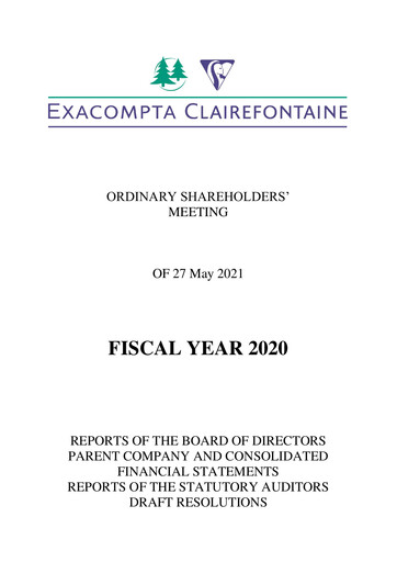 Thumbnail Exacompta Clairefontaine Annual Report 2020