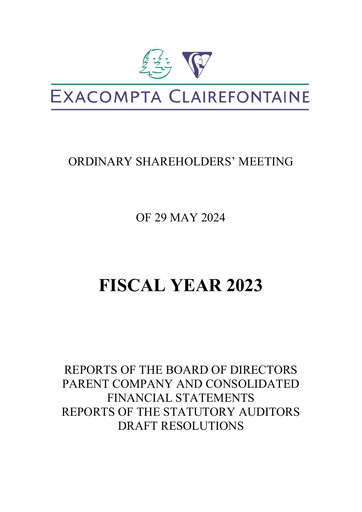 Thumbnail Exacompta Clairefontaine Annual Report 2023