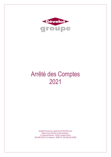 Thumbnail Gévelot SA Financial Report 2021