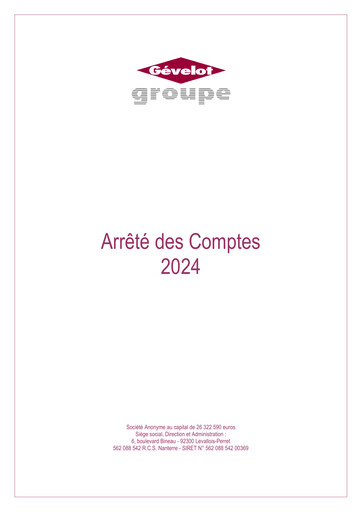 Thumbnail Gévelot SA Financial Report 2024