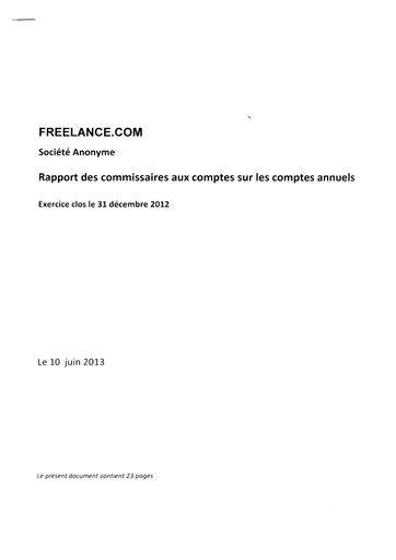 Thumbnail Freelance.com SA Financial Statement 2012