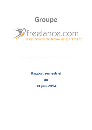 Miniature Freelance.com SA Rapport semestriel 2014-h1