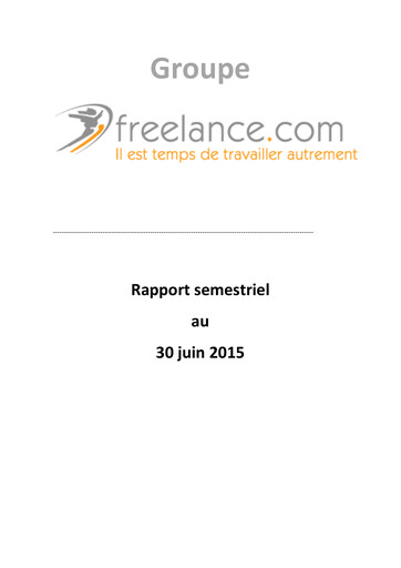 Miniature Freelance.com SA Rapport semestriel 2015-h1