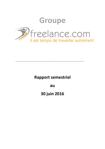 Miniature Freelance.com SA Rapport semestriel 2016-h1