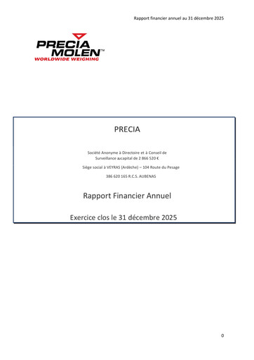 Thumbnail Precia S.A. Financial Report 2025