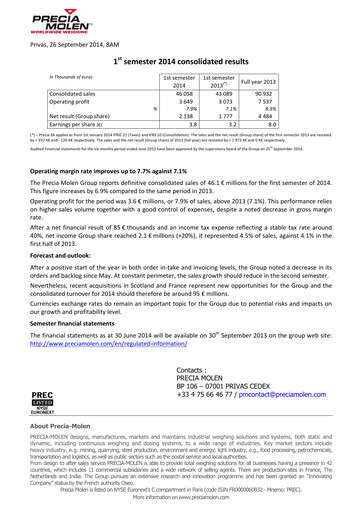 Thumbnail Precia S.A. Half-year Report 2014-h1