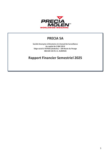 Thumbnail Precia S.A. Half-year Report 2025-h1
