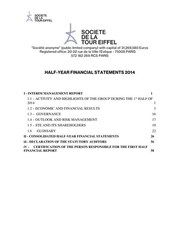 Thumbnail Société de la Tour Eiffel Half-year Report 2014-h1