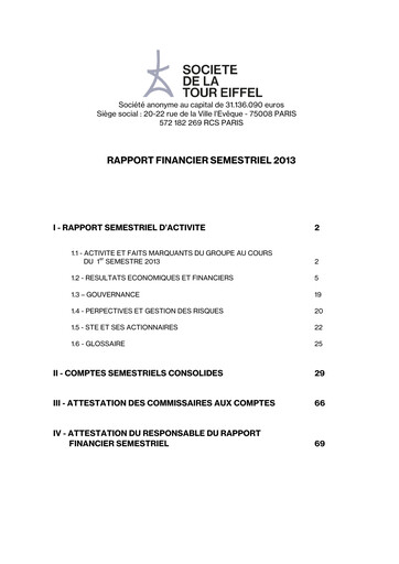 Thumbnail Société de la Tour Eiffel Half-year Report 2013-h1