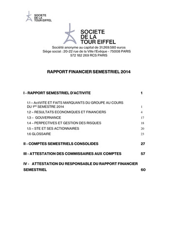 Thumbnail Société de la Tour Eiffel Half-year Report 2014-h1