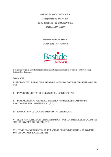 Thumbnail Bastide Le Confort Médical Annual Report 2019