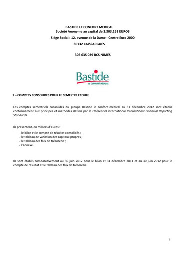 Thumbnail Bastide Le Confort Médical Half-year Report 2012-h2