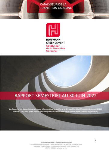 Thumbnail Hoffmann Green Cement Technologies Half-year Report 2022-h1